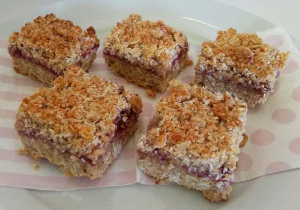 Raspberry coconut slice Raspberry coconut slice