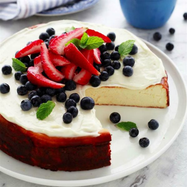 Delicious 5 ingredient cheesecake only 160 calories Delicious 5 ingredient cheesecake only 160 calories