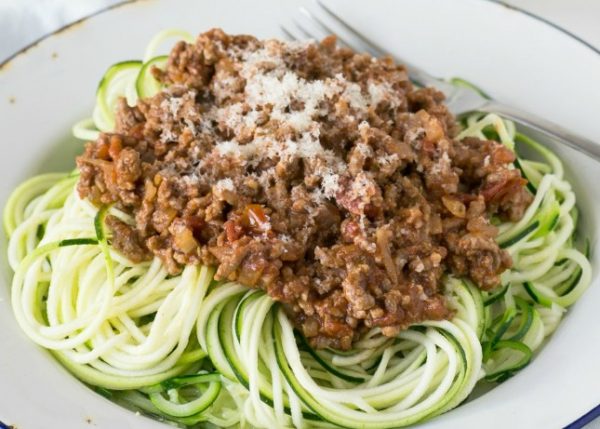 Zucchini-Noodle-Bolognaise Zucchini-Noodle-Bolognaise