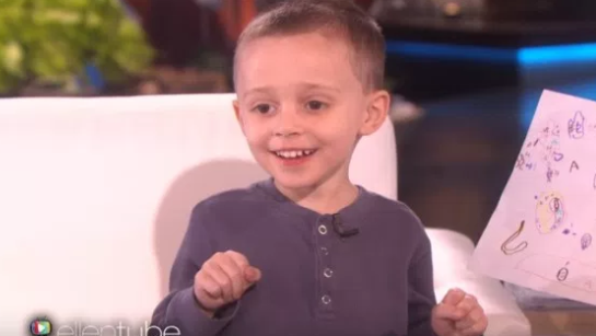 Bless him! Ellen then gifted the cutie a car with flags from the world over it with globes for wheels. “Mummy has to see this,” he explained excitedly while jumping into the car.