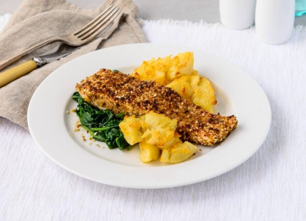Dukkah-Crusted Salmon with Smashed Potatoes Dukkah-Crusted Salmon with Smashed Potatoes
