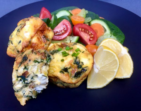 Feta, leek and spinach mini quiche just 115 calories Feta, leek and spinach mini quiche just 115 calories