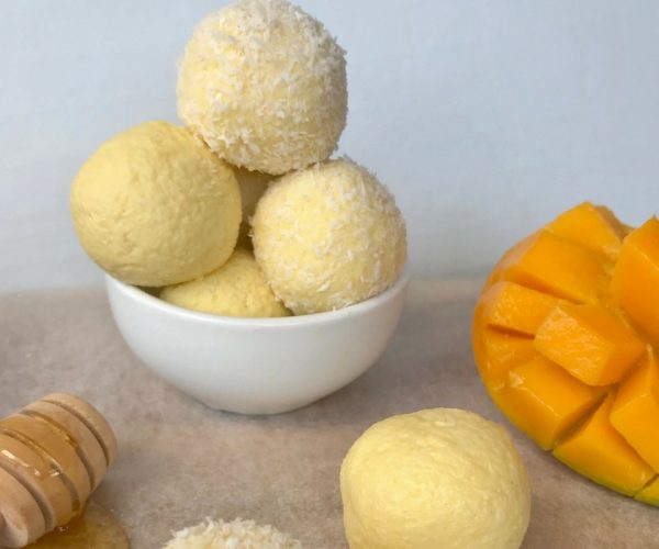 5 ingredient mango and honey cheesecake balls 5 ingredient mango and honey cheesecake balls