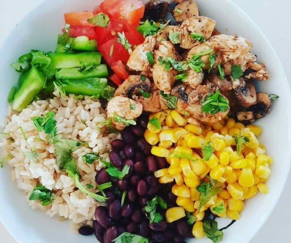 Protein packed chicken burrito bowl Protein packed chicken burrito bowl