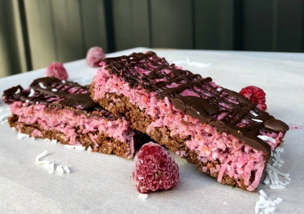 Cassie’s Raspberry Coconut Slice Cassie's Raspberry Coconut Slice