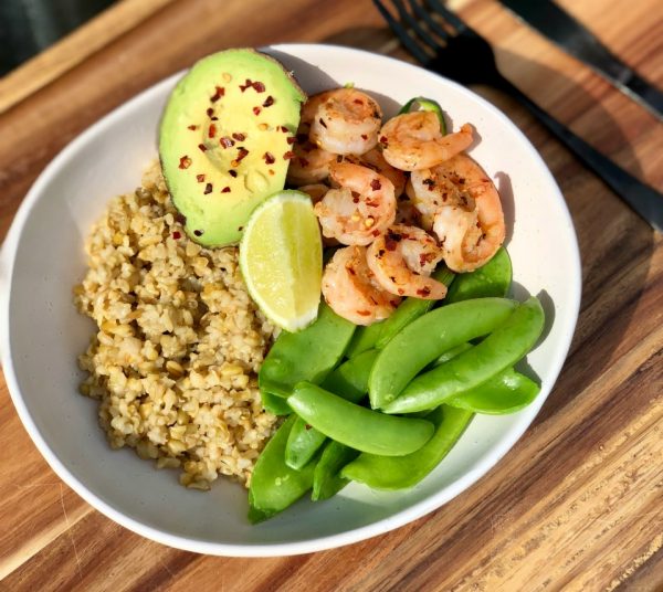 Chilli Prawn and Avocado Macro Bowl Chilli Prawn and Avocado Macro Bowl