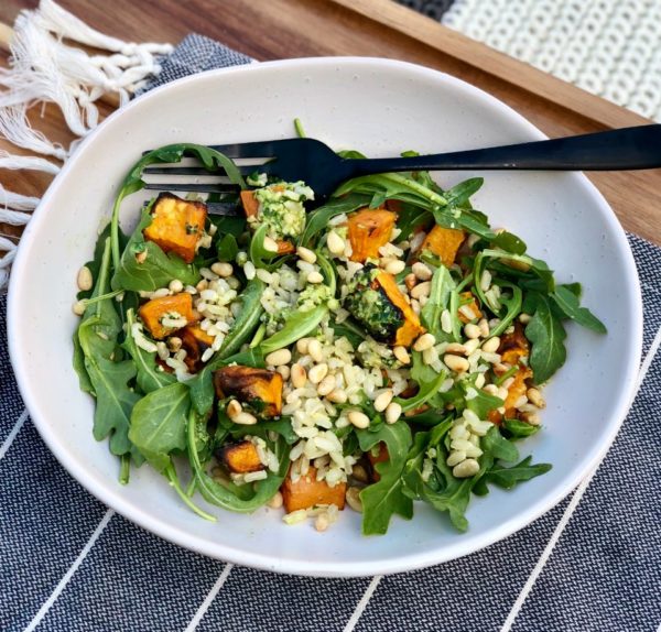 Cassie’s Sweet Potato & Pesto Rice Salad Cassie's Sweet Potato & Pesto Rice Salad
