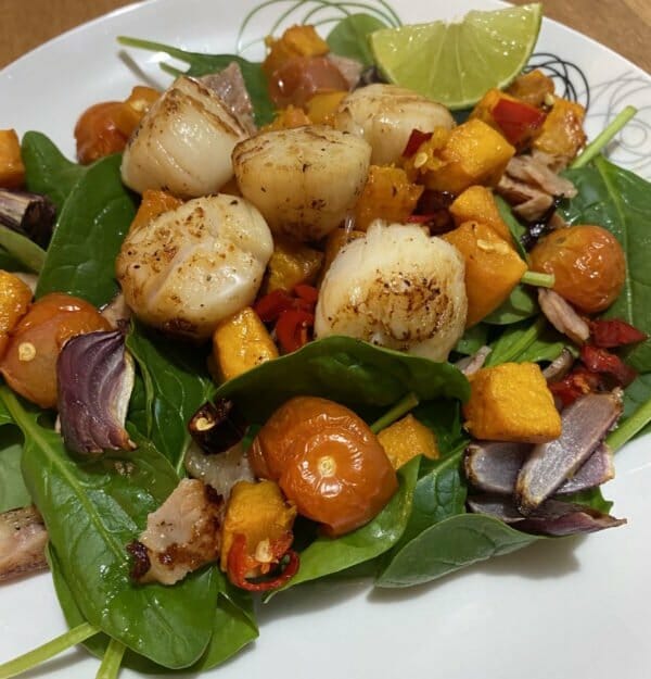 Pan-Seared_Scallops_roast_Pumpkin_Salad
